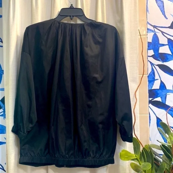 Women’s Black Adrienne Vittadini 100% Polyester Full Zip Jacket Size Medium - Picture 6 of 8